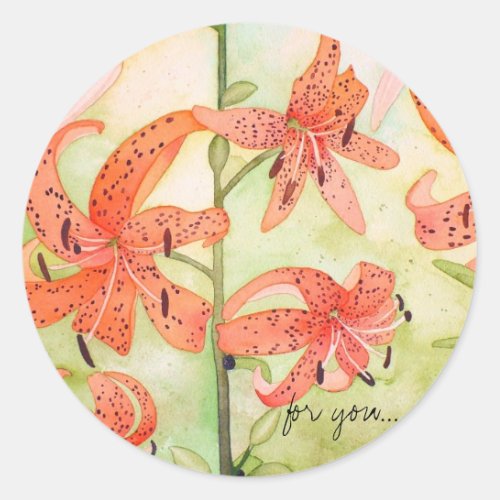 Tiger Lillies Stickers for you Classic Round Sticker