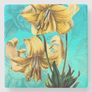 Tiger lilly blue stone coaster