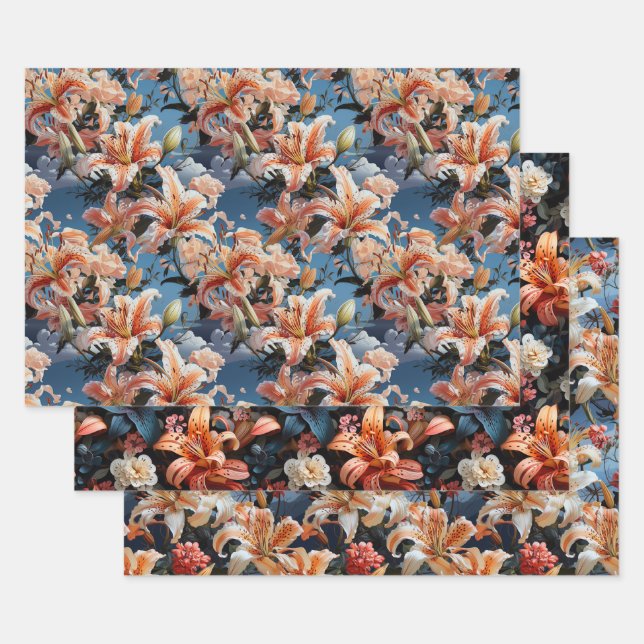 Tiger Lilly Collection 3 x Wrapping Paper Sheets (Set)