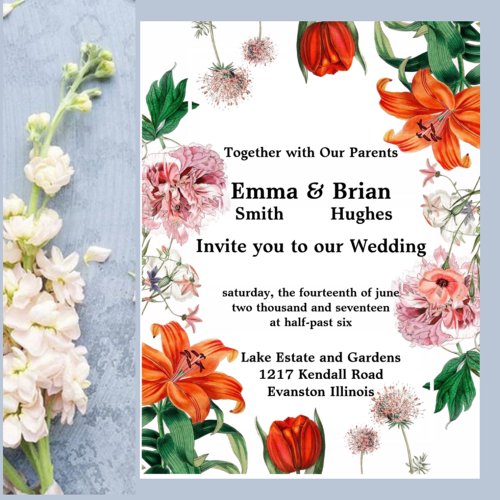 Tiger Lily and Tulips Invitation