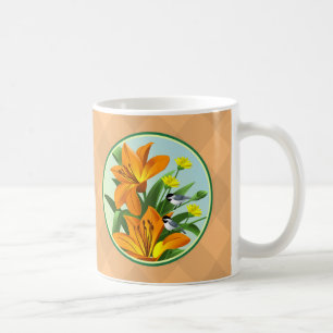 Tiger Lily Black Capped Chickadee Bird Mugs