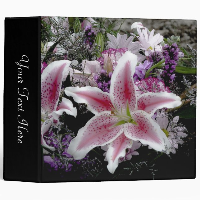 Tiger Lily Black Photo Album Binder (Front/Spine)