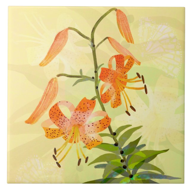 Tiger Lily Ceramic Tile (Front)