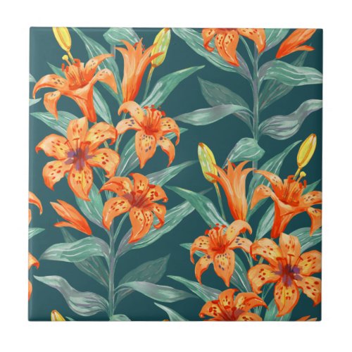 Tiger Lily Ceramic Tile