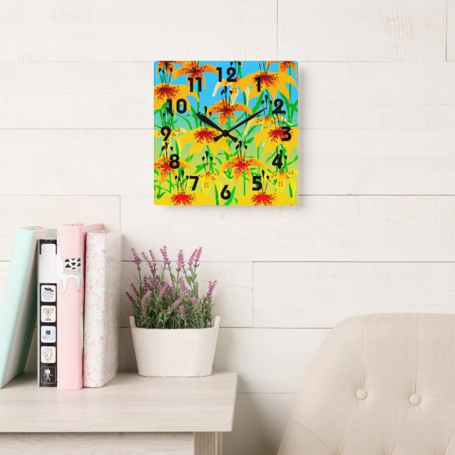 Tiger Lily Clock (Reading Room)