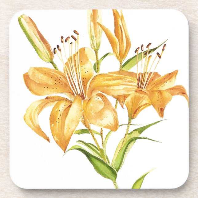 Tiger lily drink coaster (Front)