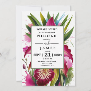 Tiger Lily Elegant Floral  Invitation