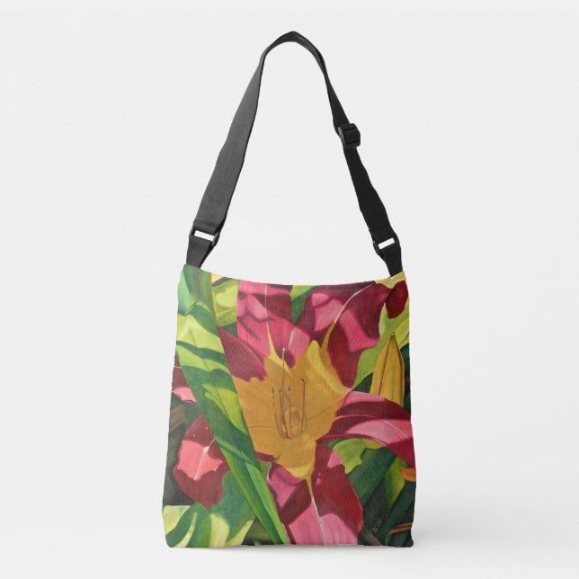 Tiger Lily Floral Crossbody Bag (Front)