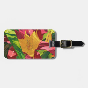 Tiger Lily Floral Luggage Tag