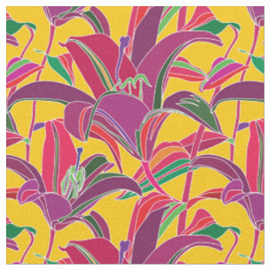 Tiger Lily Floral Pattern Fabric