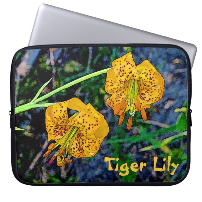 Tiger Lily Laptop Sleeve (Front)