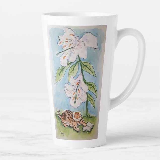 Tiger Lily Latte mug (Right)