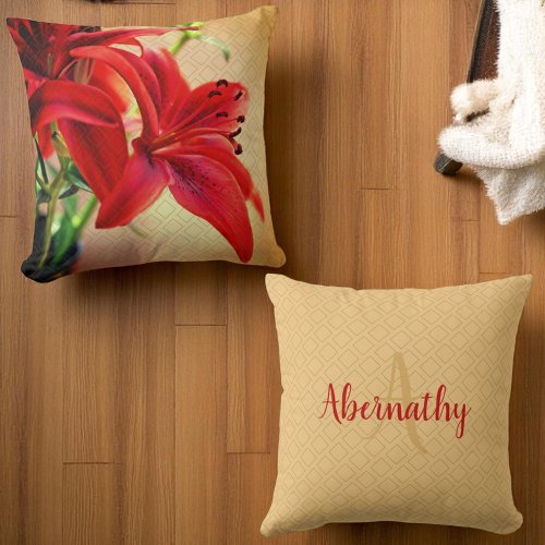 Tiger Lily Photo Front Monogram Template Back 