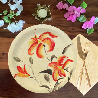 Tiger Lily - red Paper Plates