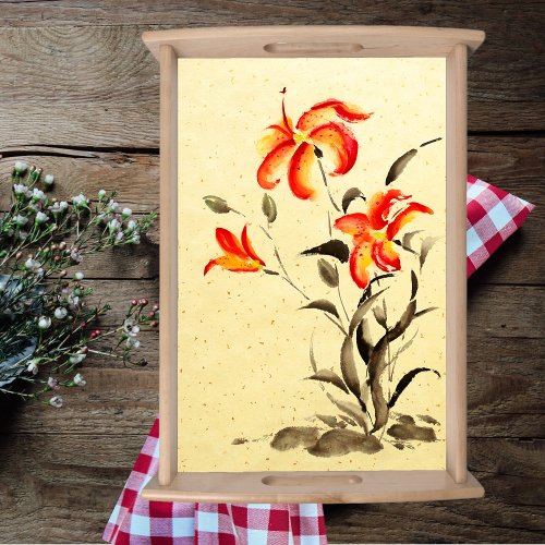 Tiger Lily _ red Serving Tray