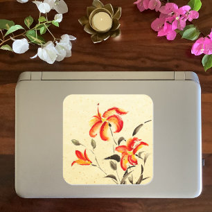 Tiger Lily - red Square Sticker