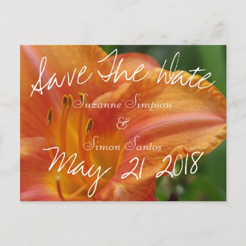 Tiger Lily Save The Date Announcement Postcard