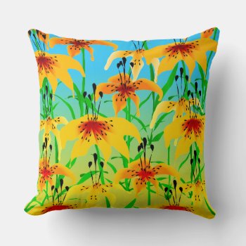 Tiger Lily Throw Pillow by ellejai at Zazzle