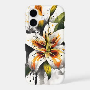 Tiger Lily - Watercolor flowers iPhone 17 Case