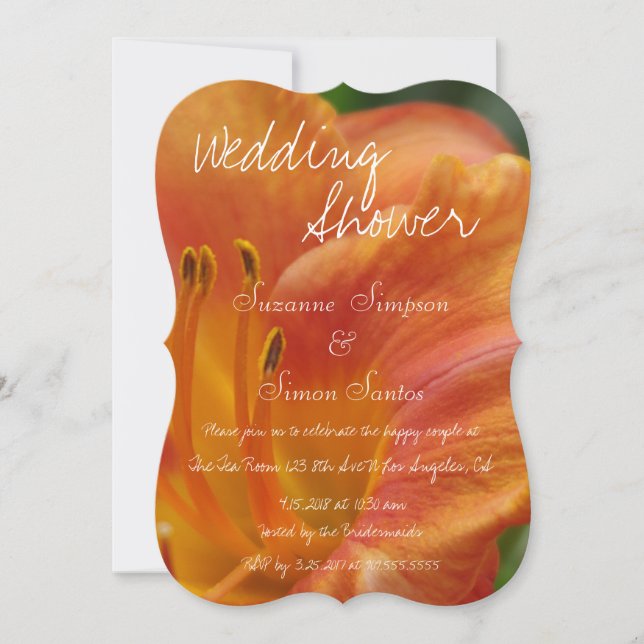 Tiger Lily Wedding Shower Invitation (Front)