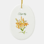 Tiger lily with flower meaning ceramic ornament