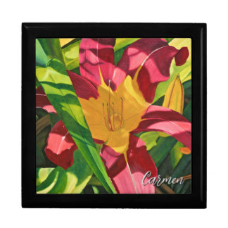 Tiger Lily Wooden Jewelry Keepsake Box