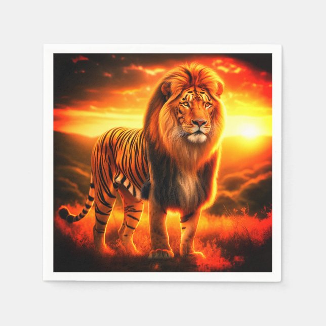 Tiger Lion Napkins (Front)