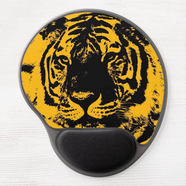 Tiger Look Yellow Black Pop Art Gel Mouse Pad (Front)