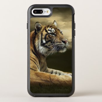 Tiger Looking And Sitting Under Dramatic Sky Otterbox Symmetry Iphone 8 Plus/7 Plus Case by wildlifecollection at Zazzle