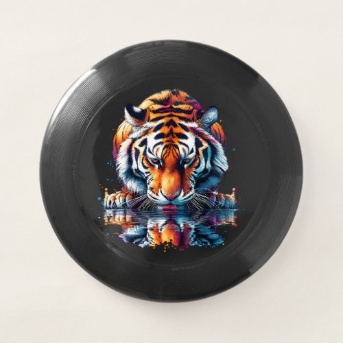 Tiger looking at Reflection in Water Wham_O Frisbee