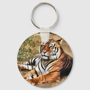 Tiger Lovers Art Gifts Keychain
