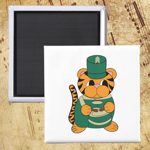 Tiger Marching Band Drummer Green and Gold Magnet