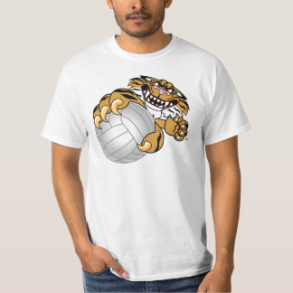 Tiger Mascot Playing Volleyball T-Shirt