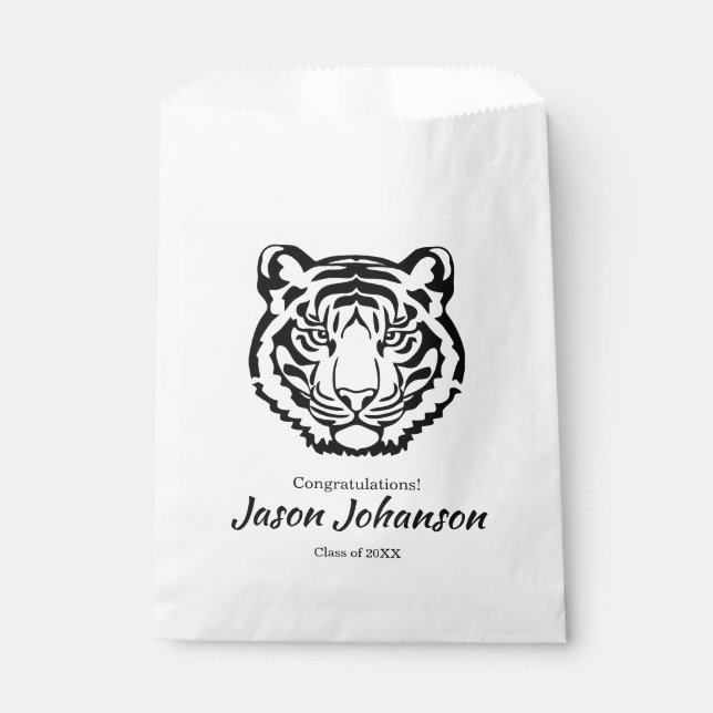 Tiger Mascot Theme Graduation Favor Bag Reunion (Front)