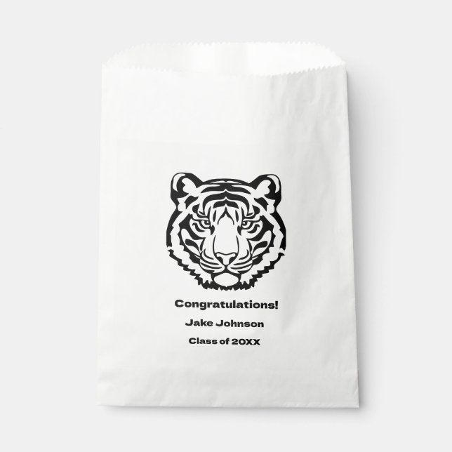 Tiger Mascot Themed Graduation Favor Bag Reunion (Front)