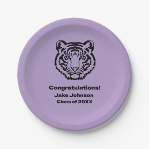 Tiger Mascot Themed Graduation Napkins Reunion Paper Plates