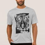Tiger Mens Activewear Sport-Tek Competitor Silver T-Shirt<br><div class="desc">Pop Art Tiger Face Elegant Modern Template Silver Activewear Sport-Tek Competitor T-Shirt.</div>