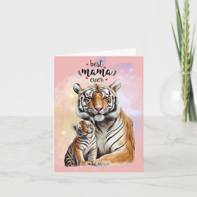 Tiger Mom and Baby Mother's Day Card (Front)