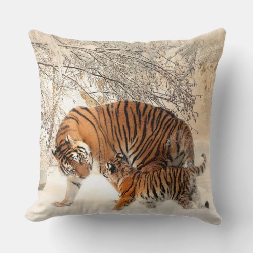 tiger mom and baby pillow