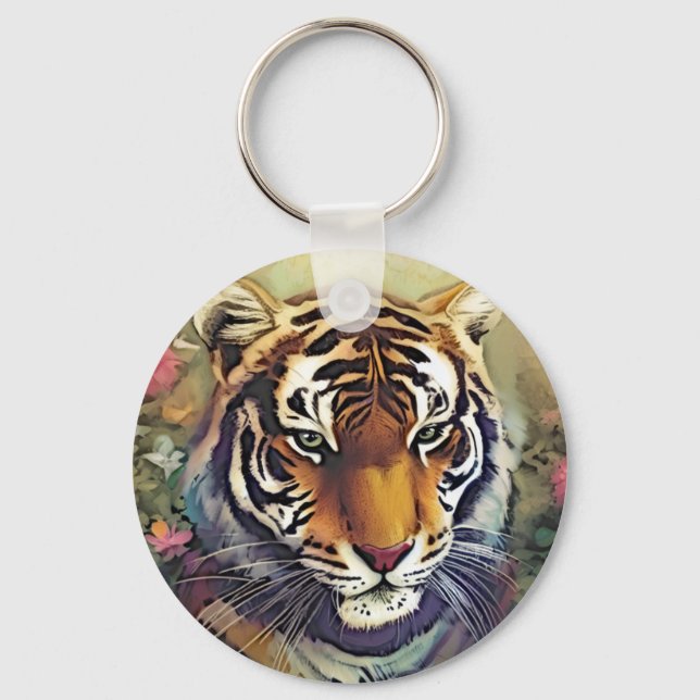 Tiger Monogram Keychain (Front)
