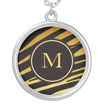 Tiger Monogram Necklace by pmcustomgifts at Zazzle