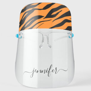 Tiger Monogrammed Print Girly Corona Virus Face Shield