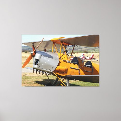 Tiger Moth yellow biplane aircraft Canvas Print