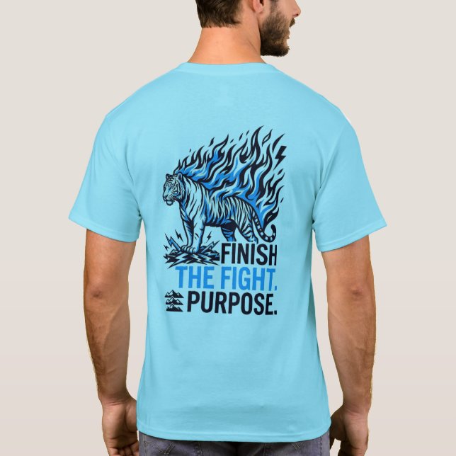 Tiger Motivation Power T-Shirt – Never Back Down  (Back)