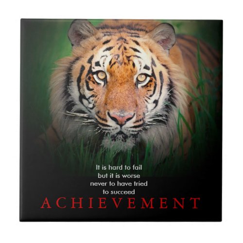 Tiger Motivational Achievement Ceramic Tile