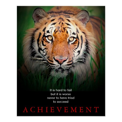 Tiger Motivational Achievement Poster