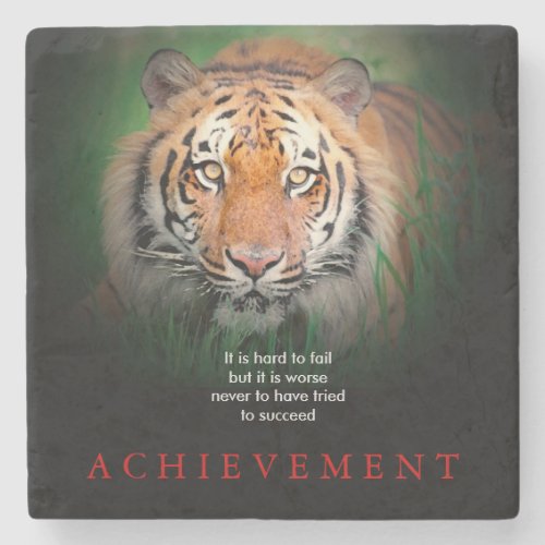 Tiger Motivational Achievement Stone Coaster
