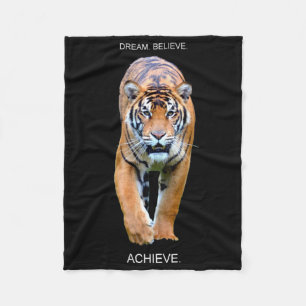 Tiger Motivational Achievement Success Quotes Fleece Blanket
