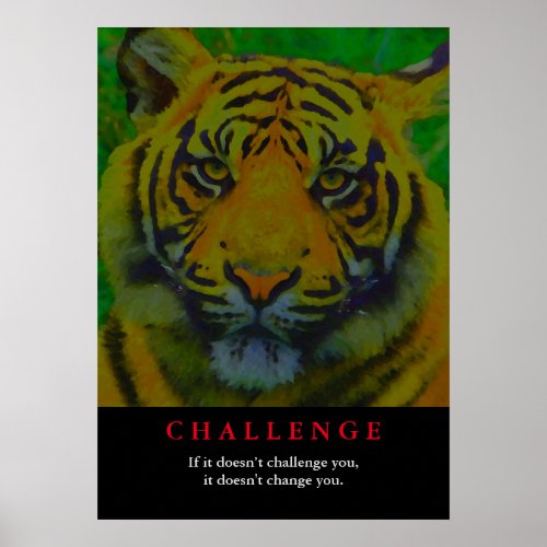 Tiger Motivational Challenge Poster