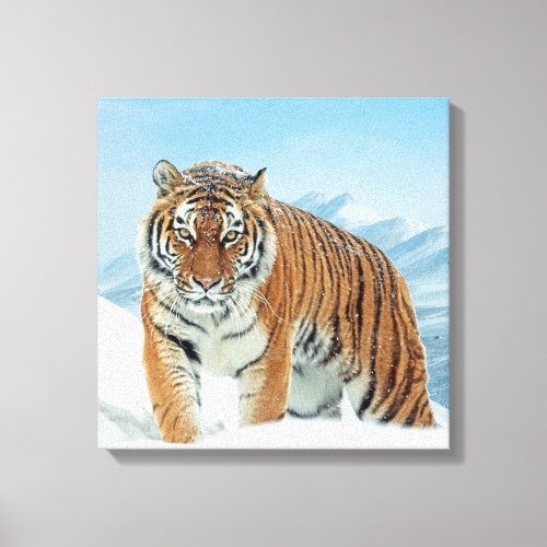 Tiger Mountains Winter Snow Nature Photo Canvas